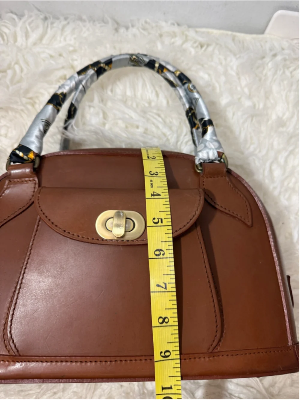 J.M Davidson vintage leather top handle satchel bag medium